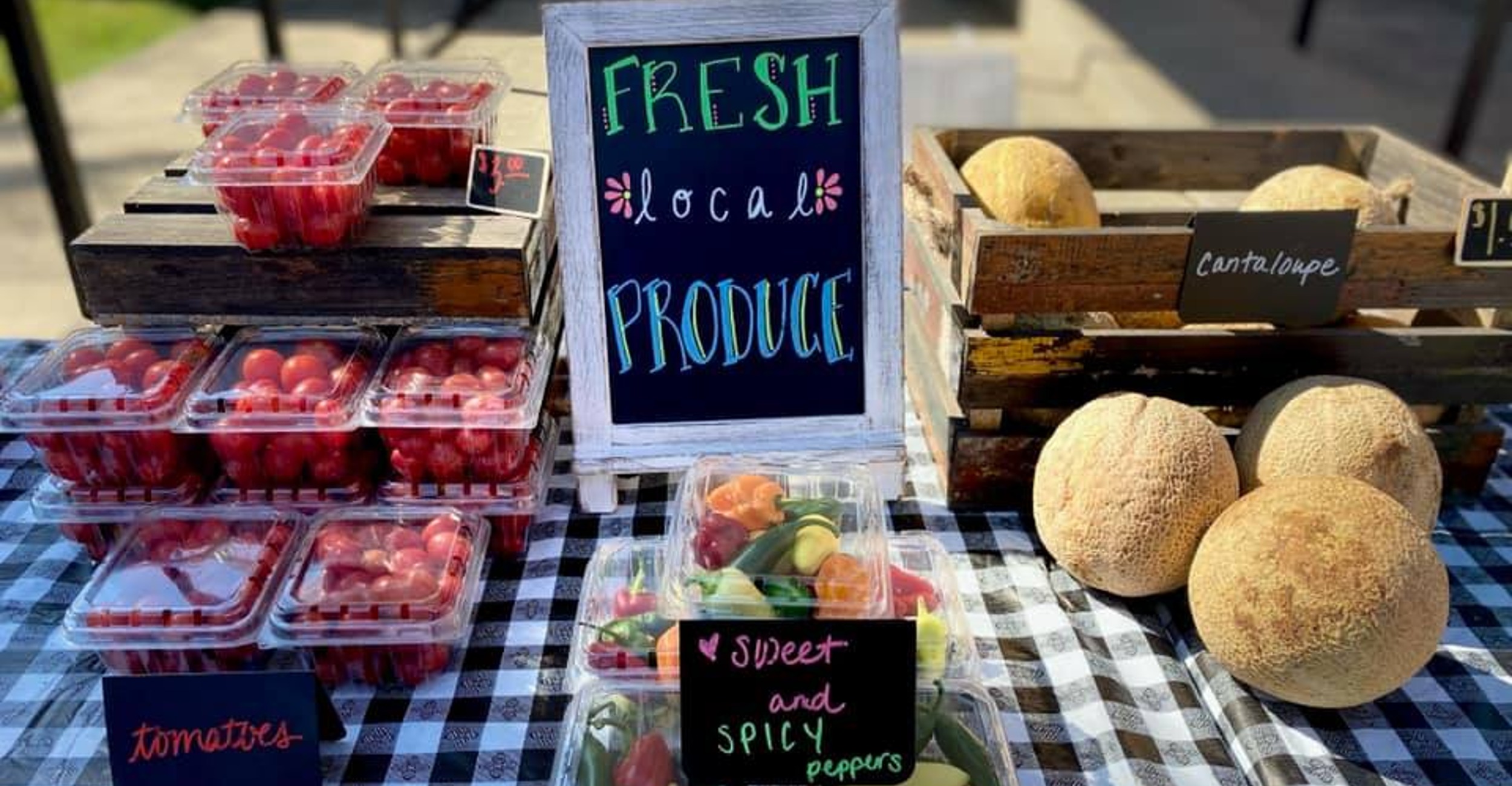 table of fresh produce
