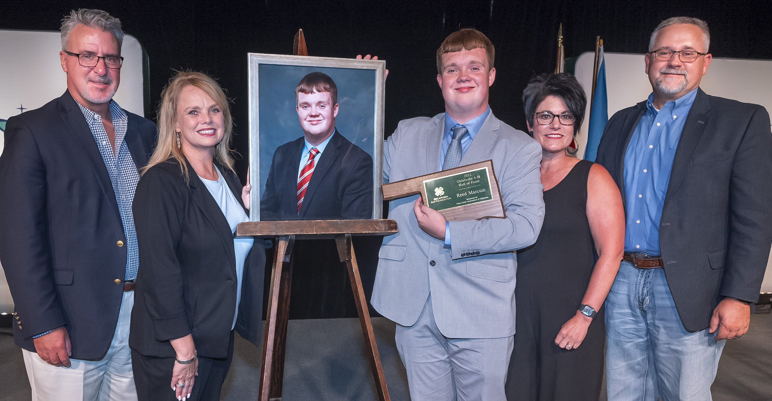 Reed Marcum is pictured with his parents.
