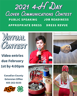 2021 4-H Day Clover Communications Content. Video entries due Feb. 1st by 4pm