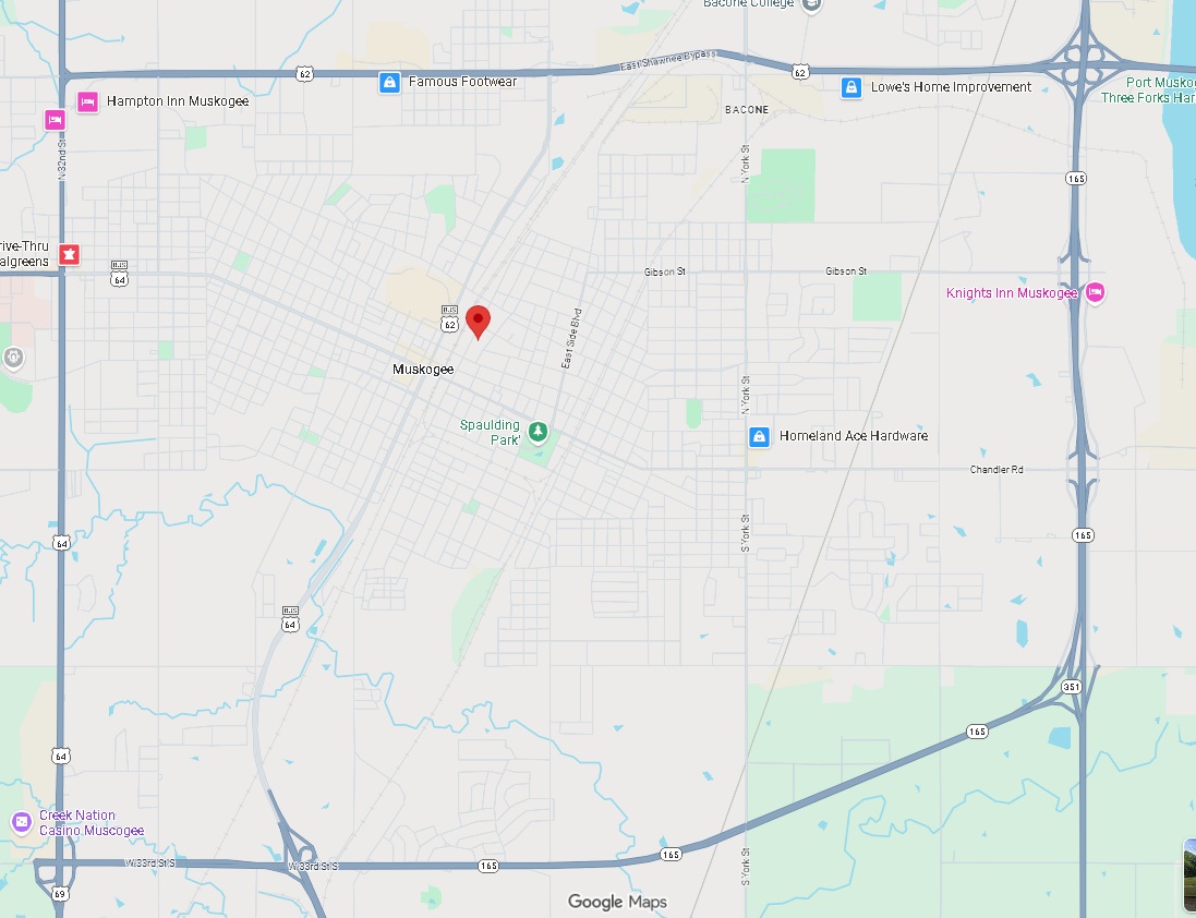Google Map location of Muskogee County Office.