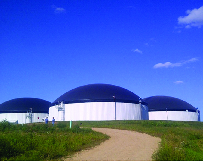Three Complete Mix Reactors making up the Dane County Community Digester near Madison, Wisconsin.