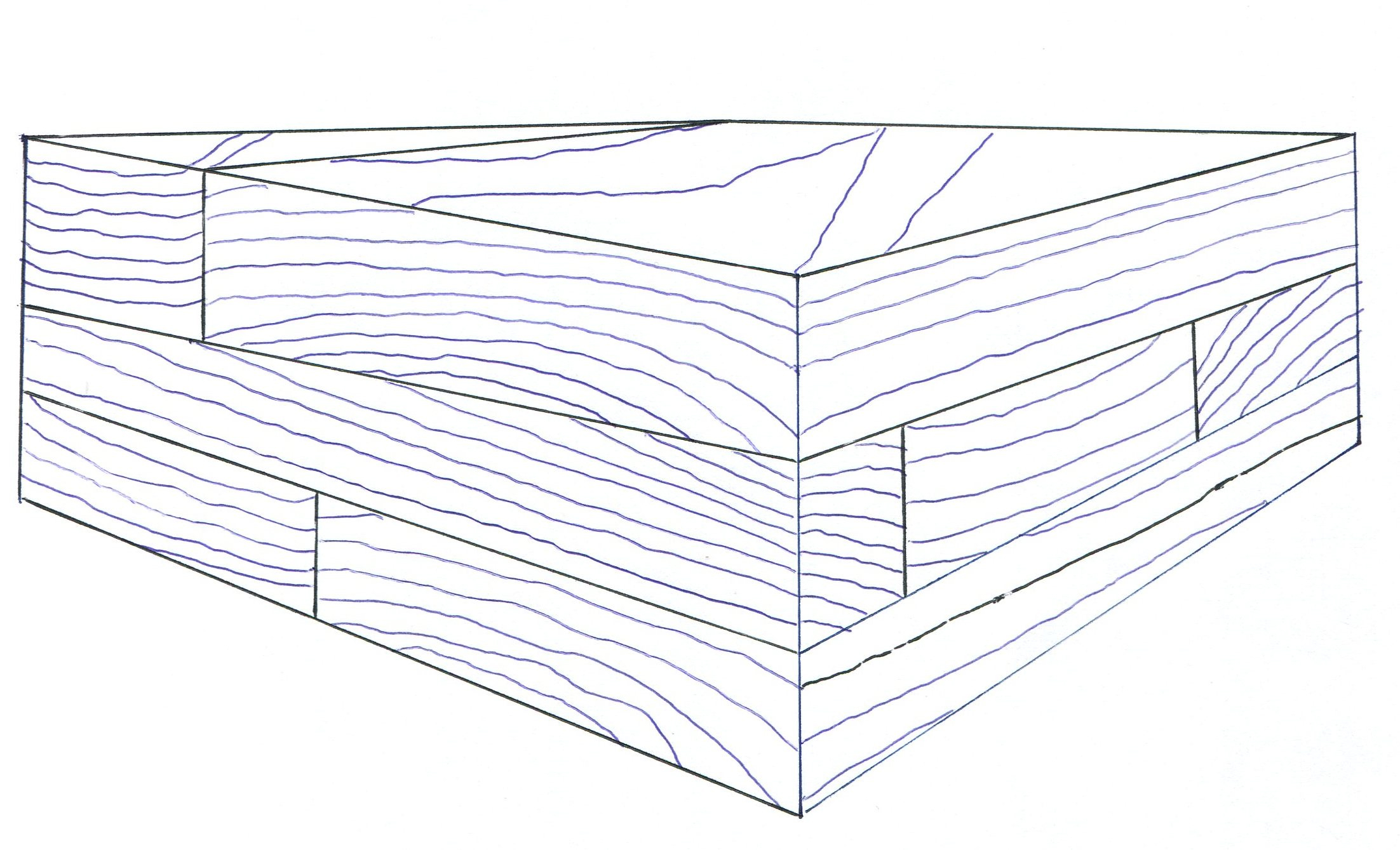 Typical cross laminated timber drawing.