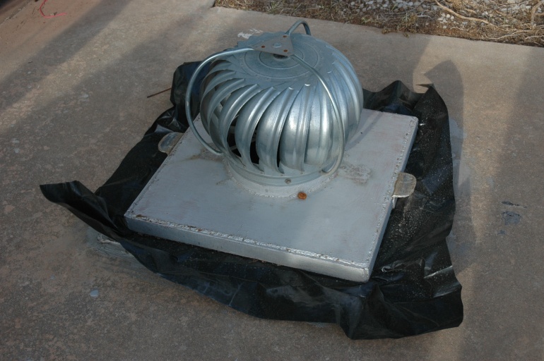 Temporary sealing of ventilation hatch using polyethylene film