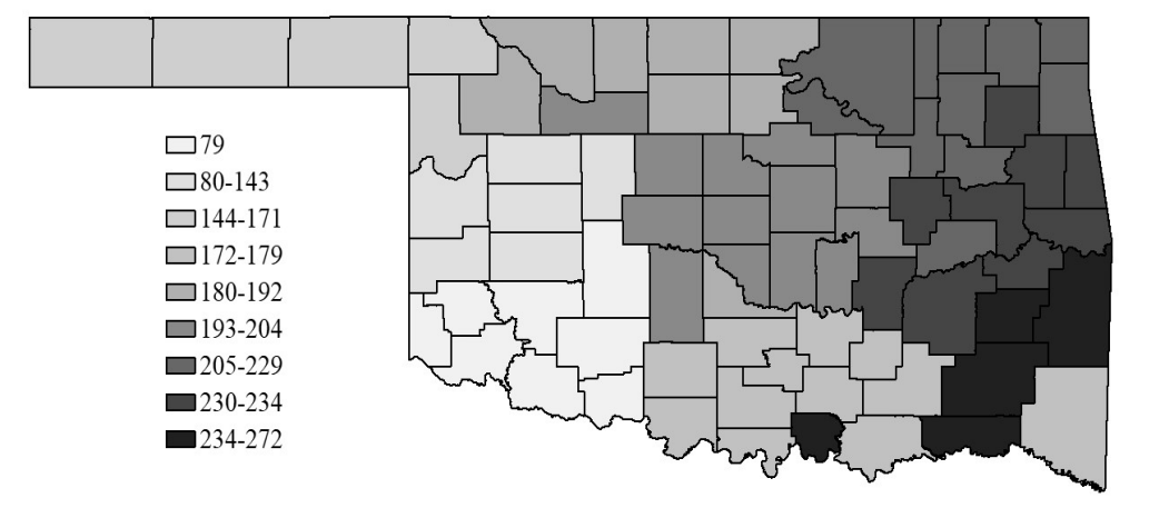 The Risk Management Agency nine county base values in Oklahoma, 2018. The Risk Management Agency nine county base values in Oklahoma, 2018.