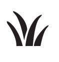 A black and white icon of grass.