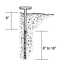 A soil probe is a good tool for obtaining soil samples. Push the tube to the six-inch depth and remove the core. Then take the 6- to 18-inch core through the same hole for the subsoil test.
