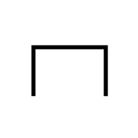 A rectangle with the bottom line missing.