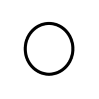 An outlined circle.