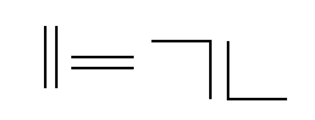 Angle Branding sign 1048 consisting of two vertical lines, two horizontal lines, an upside-down L shape and an L shape arranged from left to right.