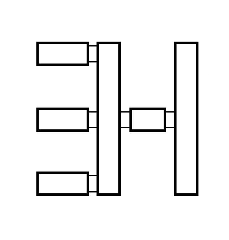 The branding letters E and H positioned side by side.