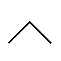 Two lines like an A shape without the center line.