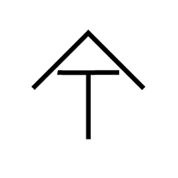 Rafter T livestock brand icon featuring an inverted V shape over a capital letter T.