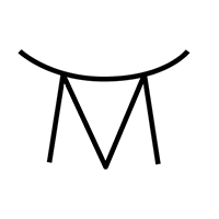 The letter M with a curved line on top.