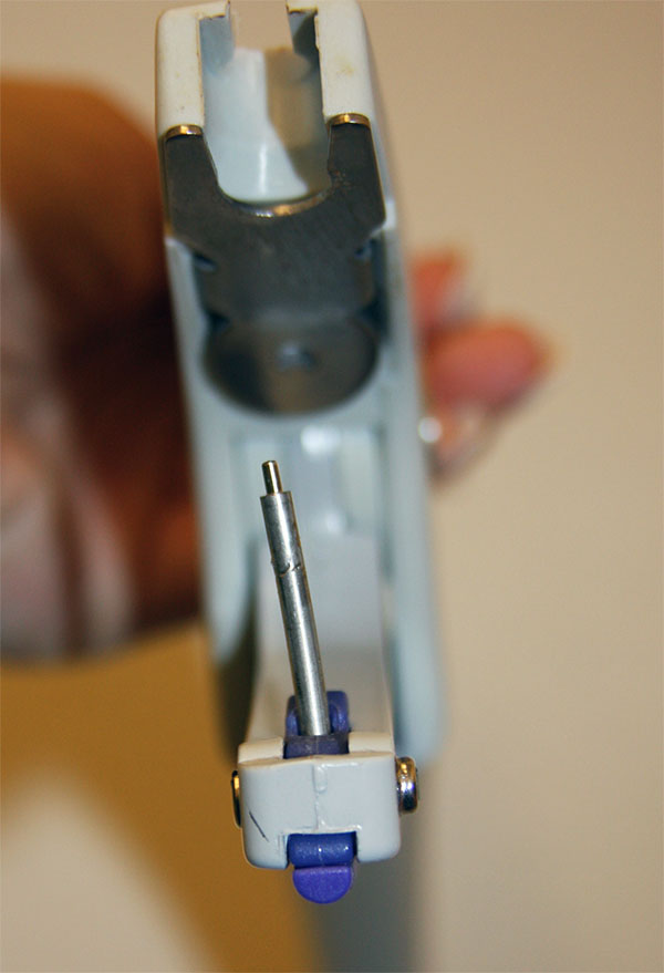 Bent applicator pin