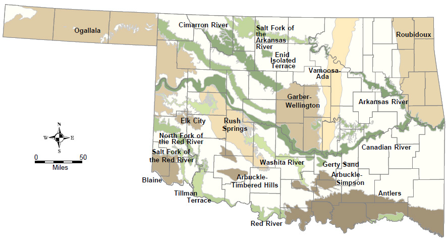  Major aquifers of Oklahoma.