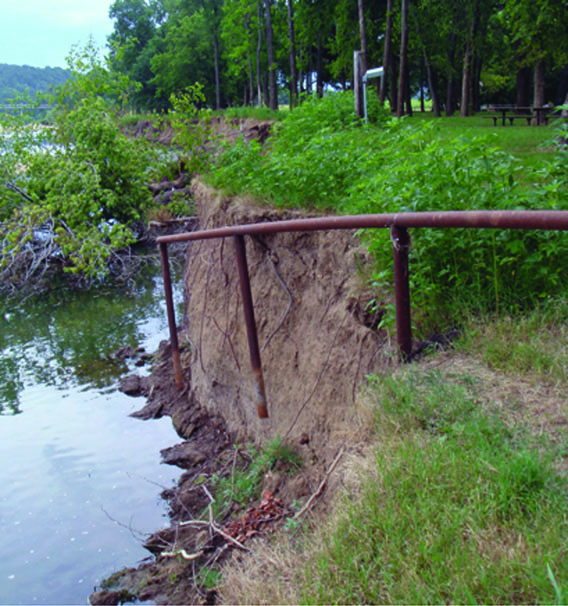 Illinois River Restoration Project near Tahlequah, Oklahoma (before).