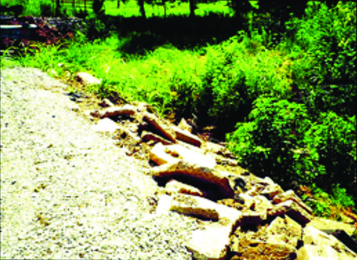 Stabilizing the bank with riprap (graded stone or crushed rock)