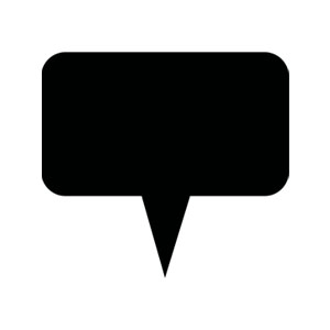 A silhouette of a black text bubble, the Collector's Choice icon.