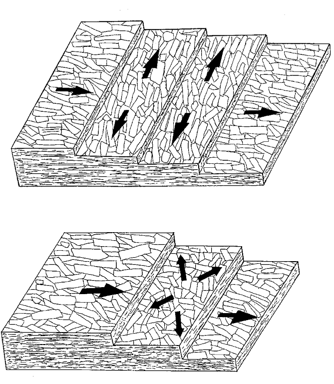 A schematic illustrating strand orientation of a typical OSB.