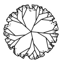Moderate/low water usage ornamental trees represented by a flower in the shape of a circle.
