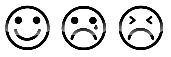 Happy, sad, and angry faces. Happy, sad, and angry faces.