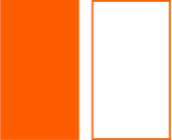An orange rectangle and a white rectangle with a thin orange line around it.
