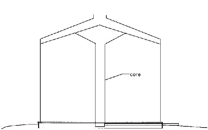 This diagram of a silo shows how grain discharge flow creates a center core.