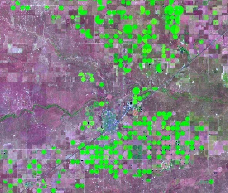 Satellite images taken in July 2009.