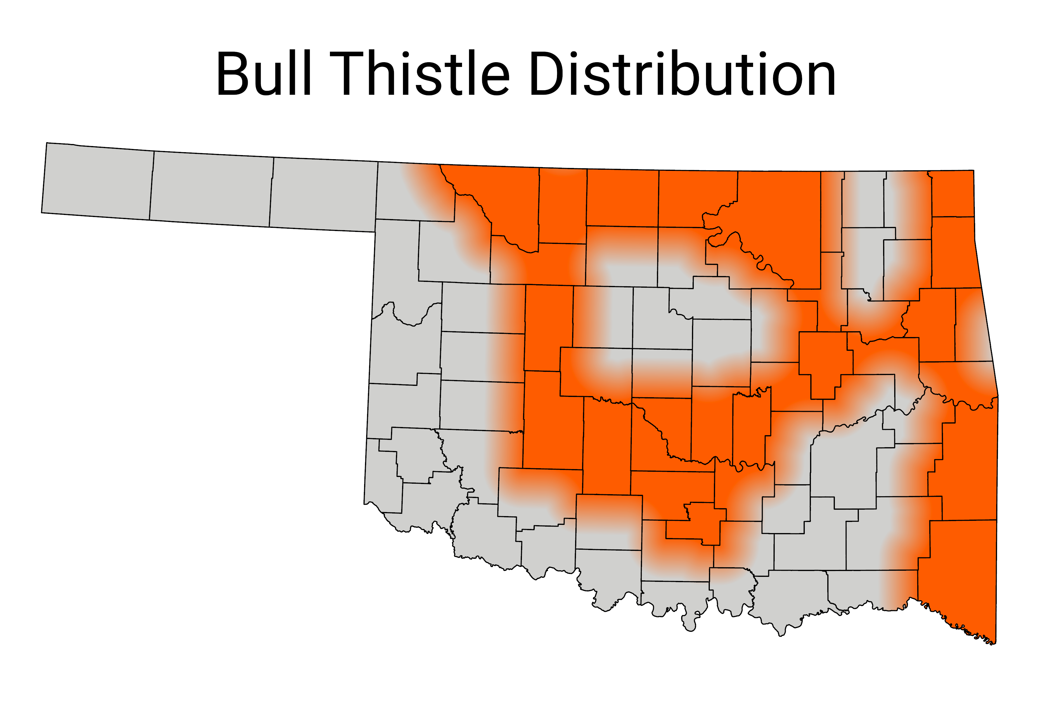 Bull Thistle disribution Map