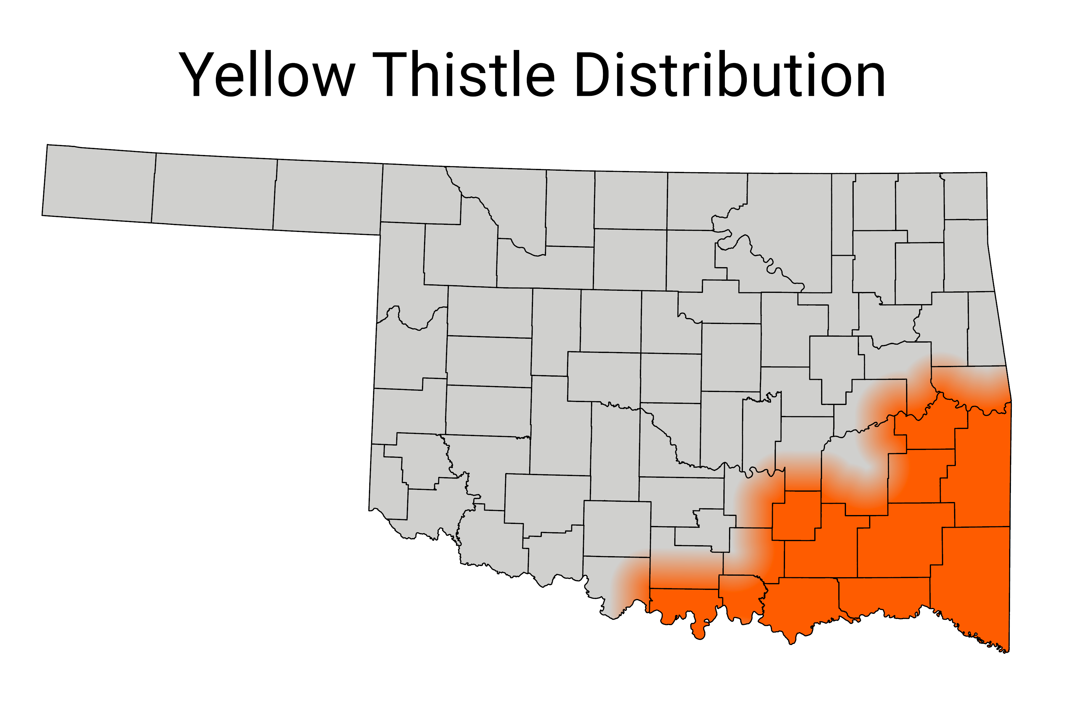 Yellow thistle Distribution map