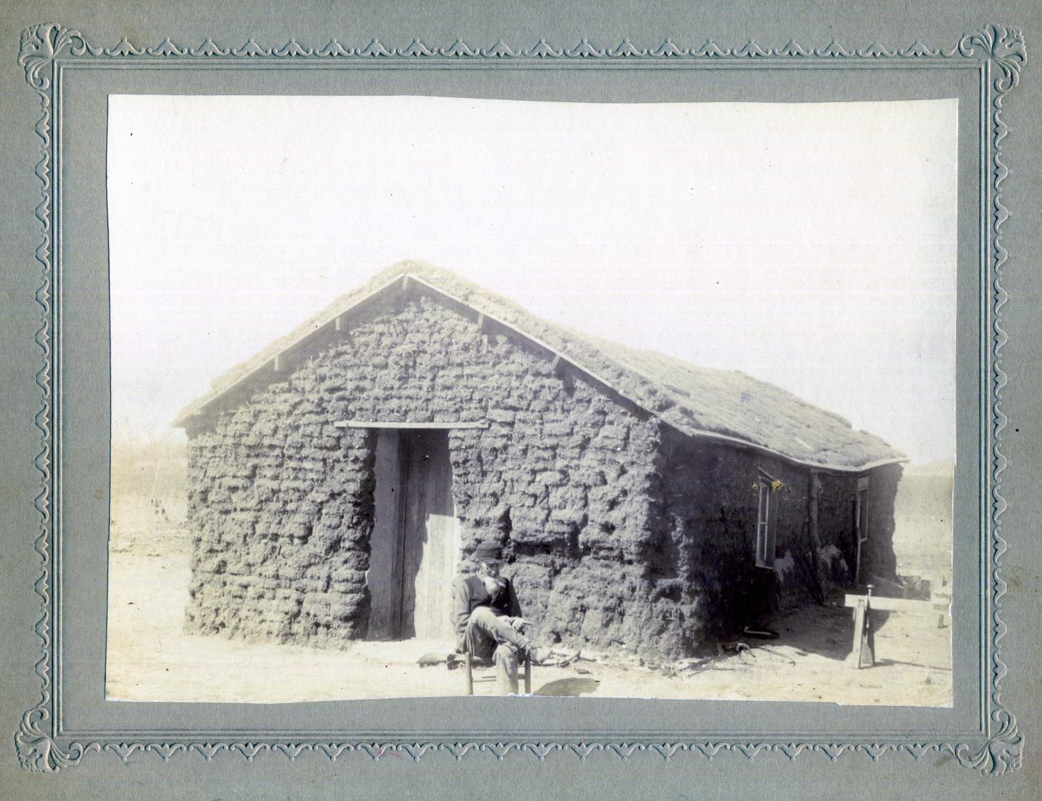 A sod house in Washita County.