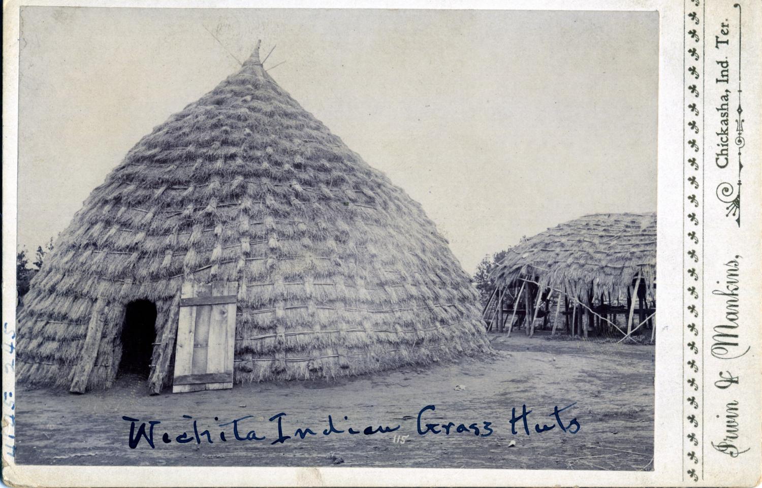 The Witchita Wickiup dwelling grass hut.