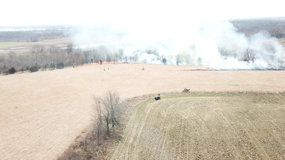 Aerial image of a perscribed burn Aerial image of a perscribed burn