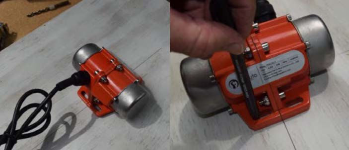 Orange color vibration motor at the center of support board.
