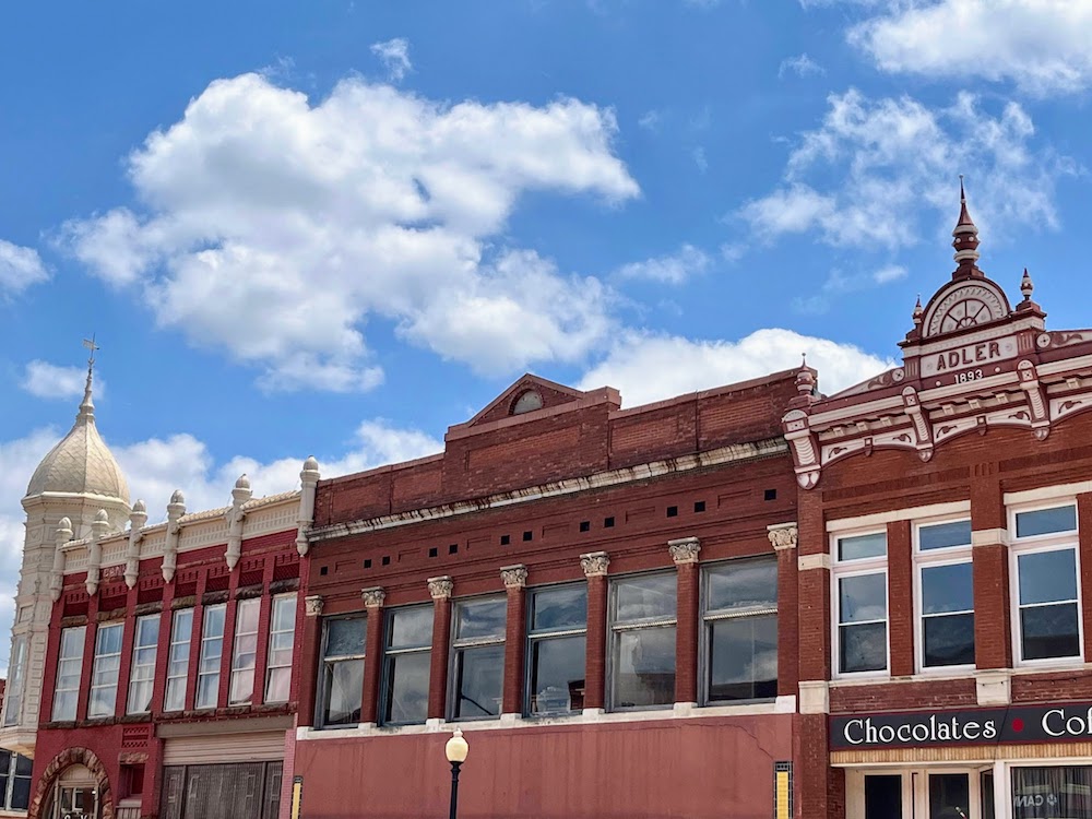 Buildings along a downtown street in Guthrie, OK Buildings along a downtown street in Guthrie, OK