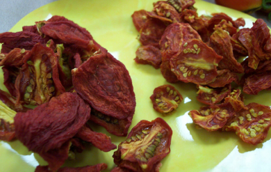 Dried tomatoes. 