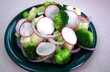 Marinated potato salad.