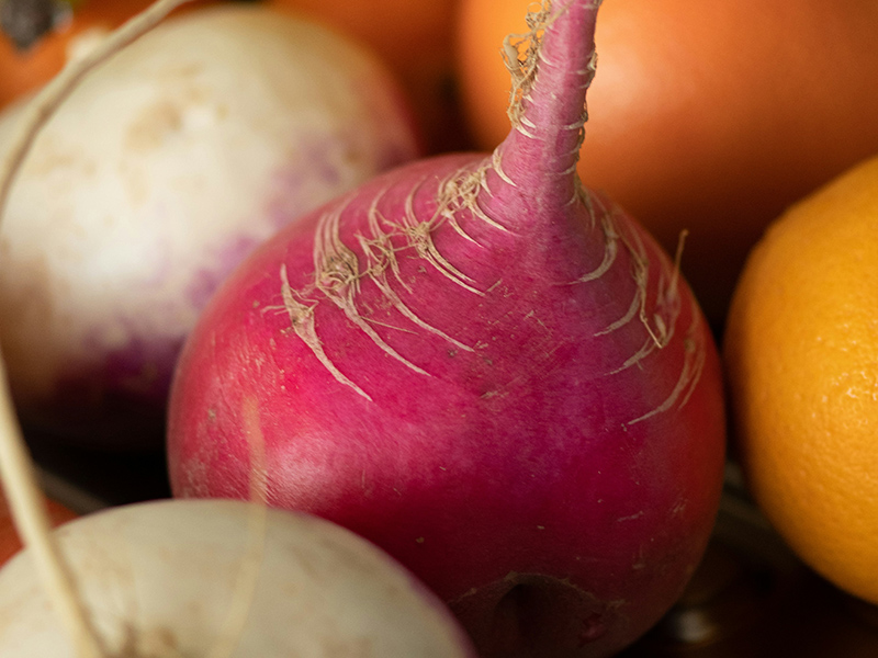 A close up of turnips.