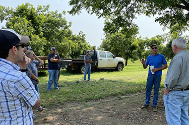Outside class lectures under a tree and white truck