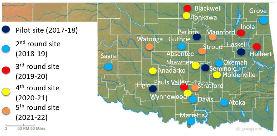 The map depicts round sites from 2017 to 2022.