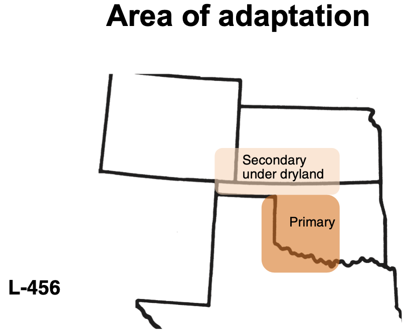 The areas of adaptation for Bentley wheat in Oklahoma, Texas and Kansas.
