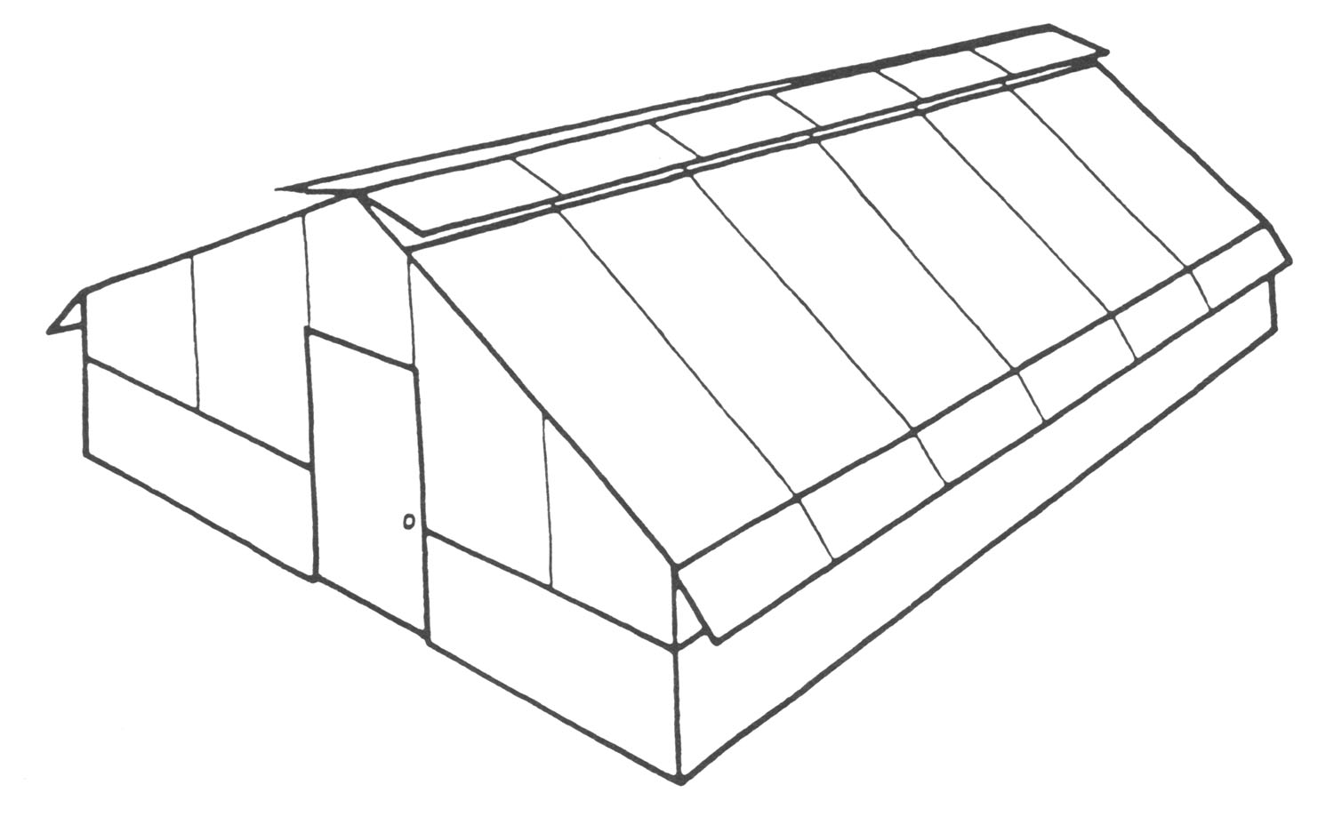 Sketch of a freestanding greenhouse.